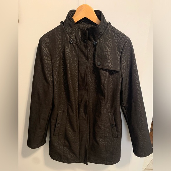 Cleo Black Leopard Print Lightweight Jacket with Pockets, Size M - Picture 4 of 7